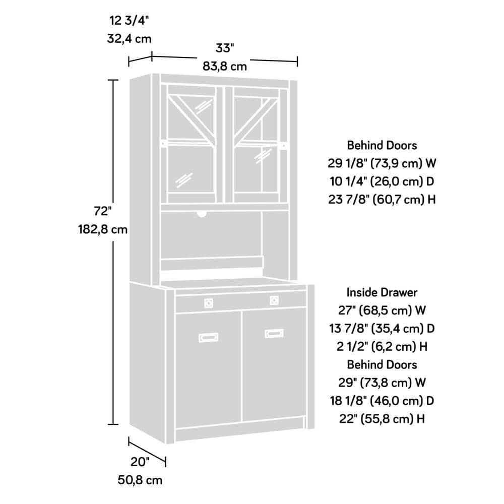 Dixon City Library Base Hutch Ste, Brushed Oak Finish
