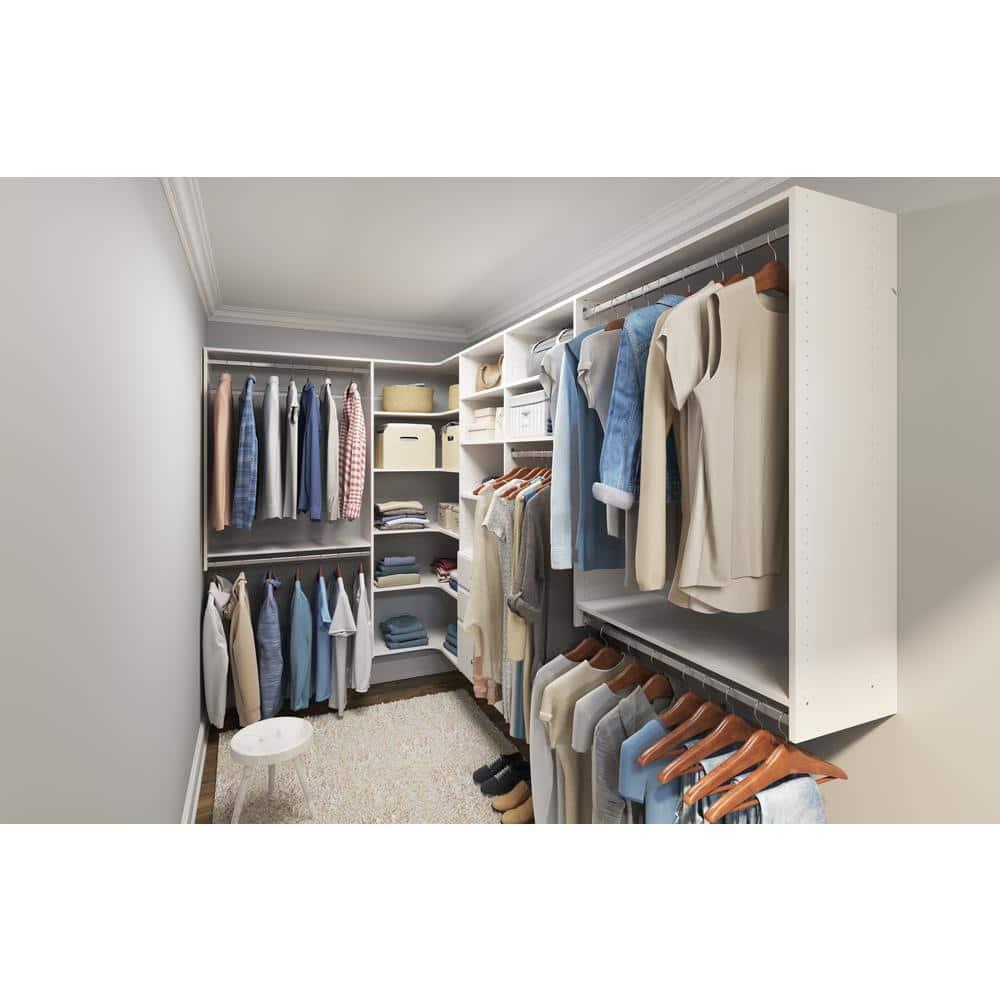 White Laminate 48-Inch Vertical Closet Panels with Adjustable Shelves
