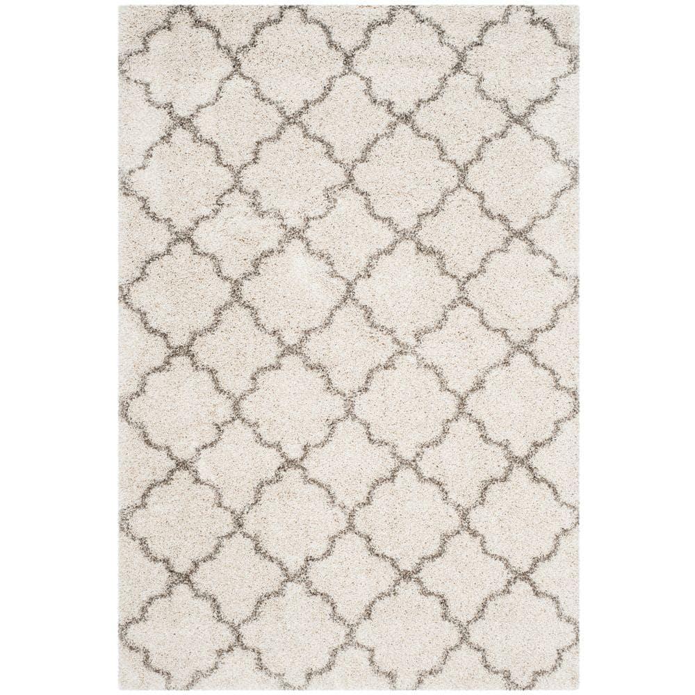 Hudson Shag SGH282 Power Loomed Indoor Area Rug - Ivory/Grey - 8'x10' - Safavieh