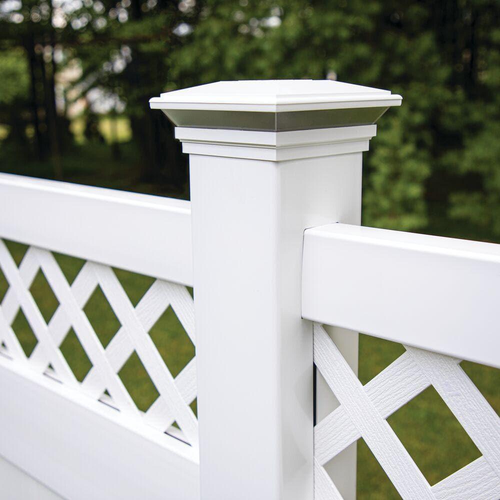 Barrette Outdoor Living 5 in. W x 5 in. D Contemporary Solar Post Top White