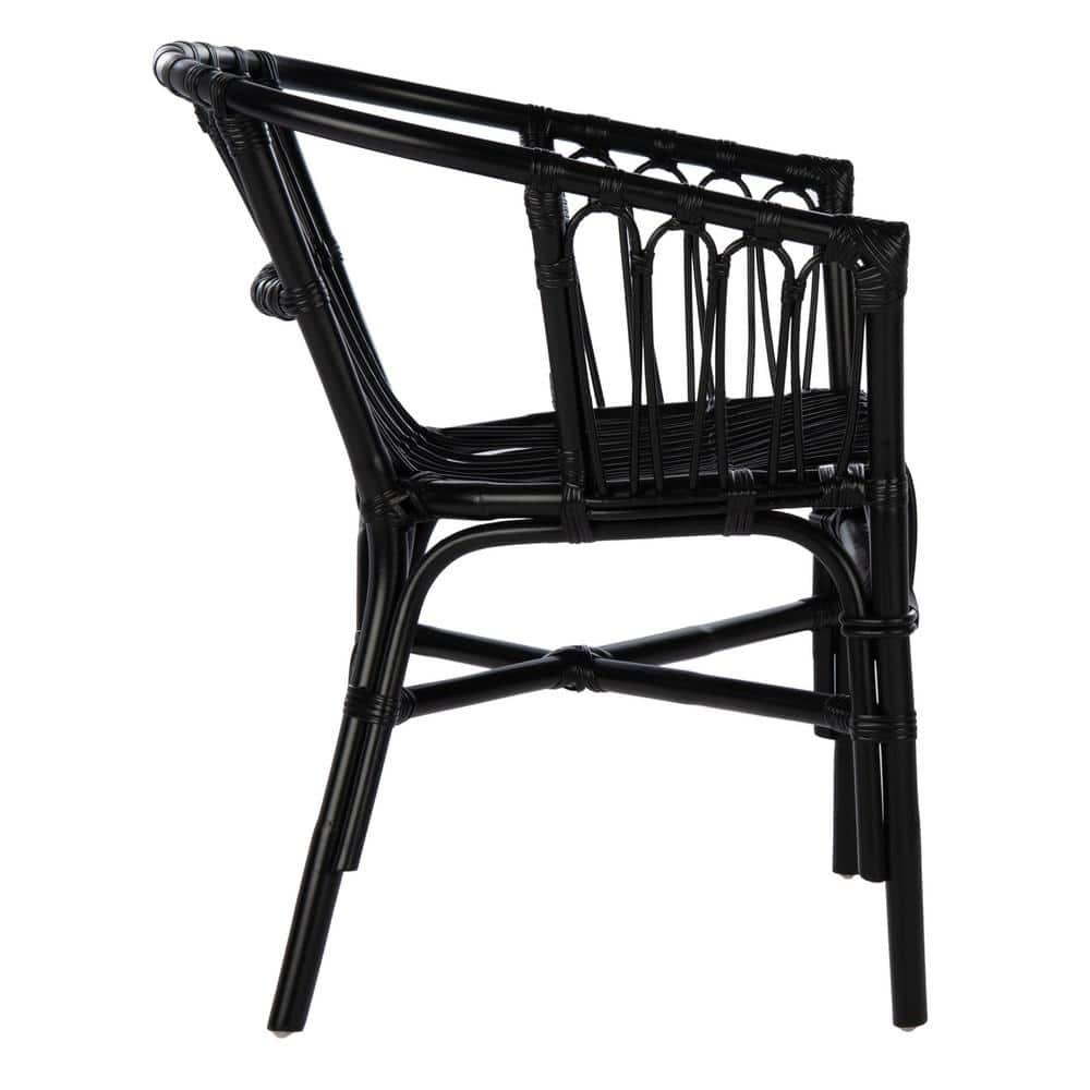 Adriana Rattan Accent Chair - Set of 2 - ACH6505 - Black - Safavieh