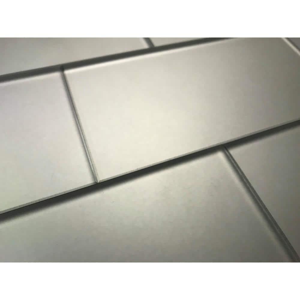 Forever Matte 3 in. x 6 in. Diamond Grade Glass Straight Edge Subway Decorative Kitchen & Bathroom Wall Tile