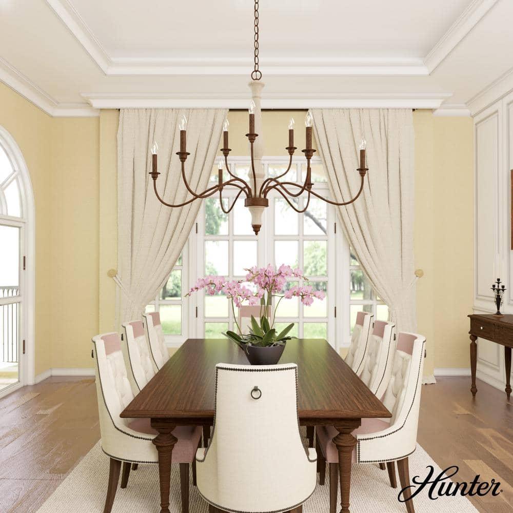 Hunter Fan Teren 9 - Light Candle Style Tiered Chandelier