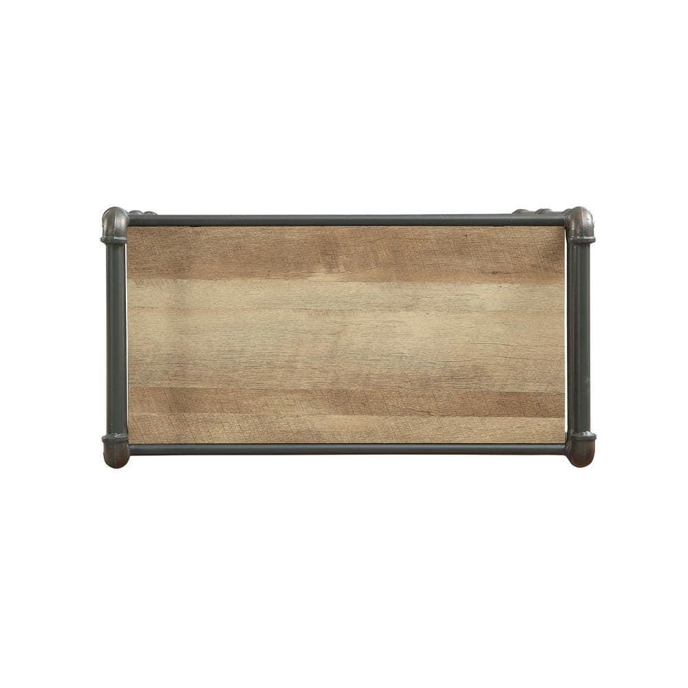 63" Itzel 5 Shelves Bookcase Antique Oak/Sandy Gray - Acme Furniture