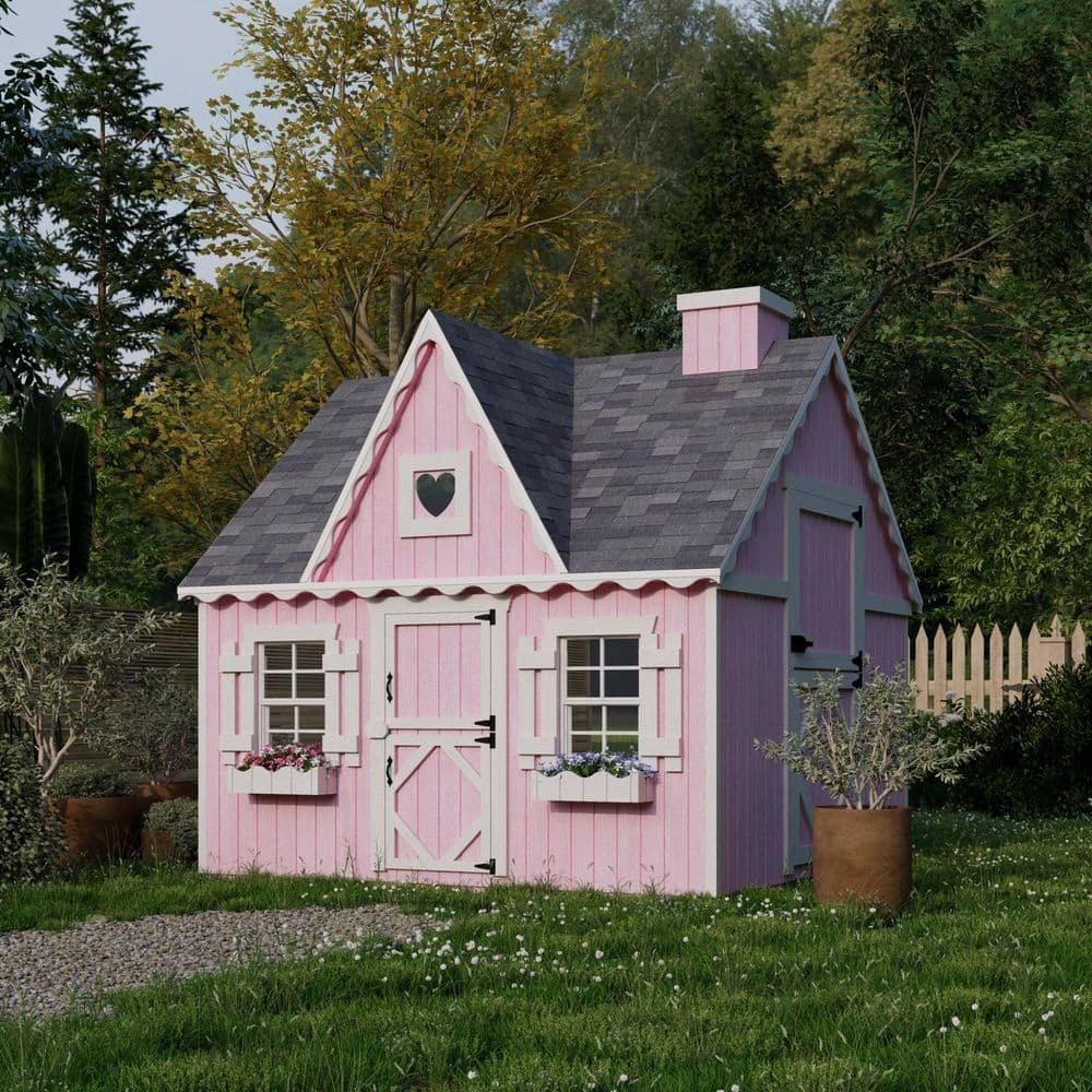Little Cottage Co. 8x8 Victorian Playhouse with Floor, Outdoor Wood Do-It-Yourself Kit