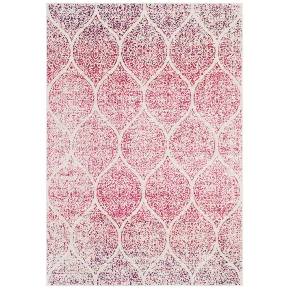Madison MAD604 Power Loomed Indoor Area Rug - Cream/Fuchsia - 5'3"x7' - Safavieh