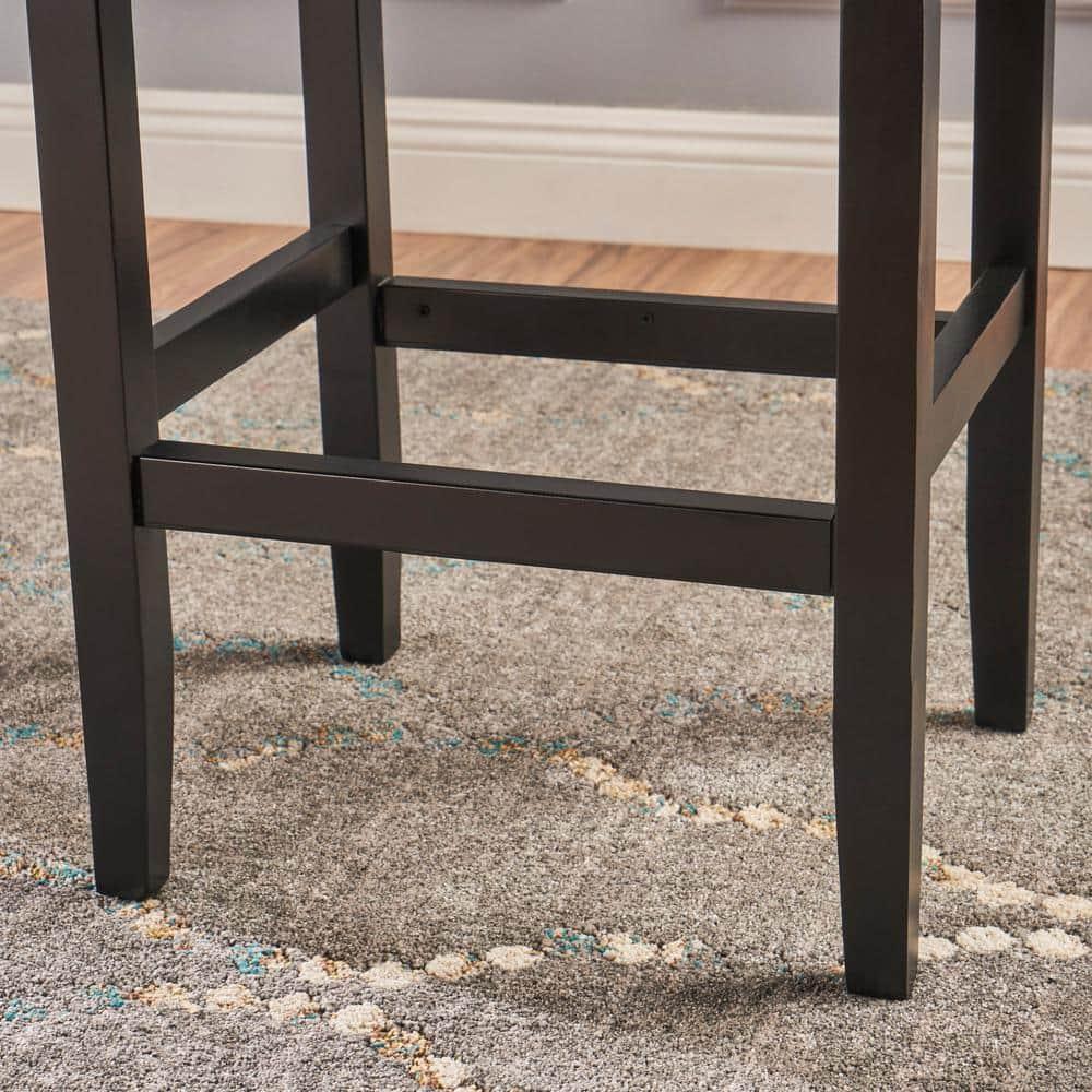 Portman 26" Brown Faux Leather Saddle Counter Stools, Set of 2