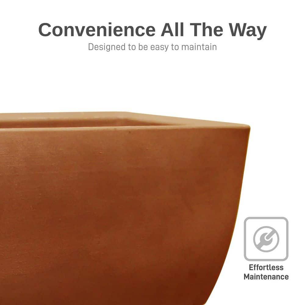 RTS Home Accents 36 inch x 15 inch Polyethylene Rectangular Planter, Terra Cotta Color