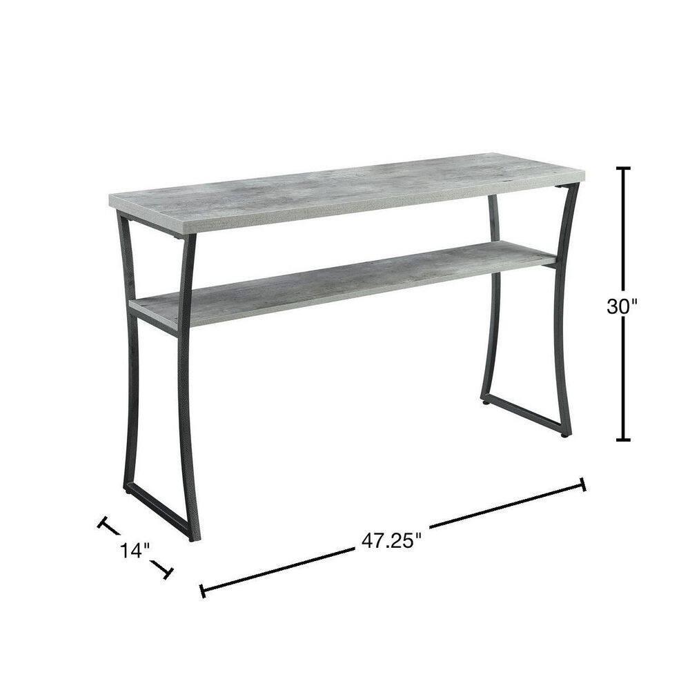 Convenience Concepts X-Calibur Console Table with Shelf, Faux Birch/Slate Gray