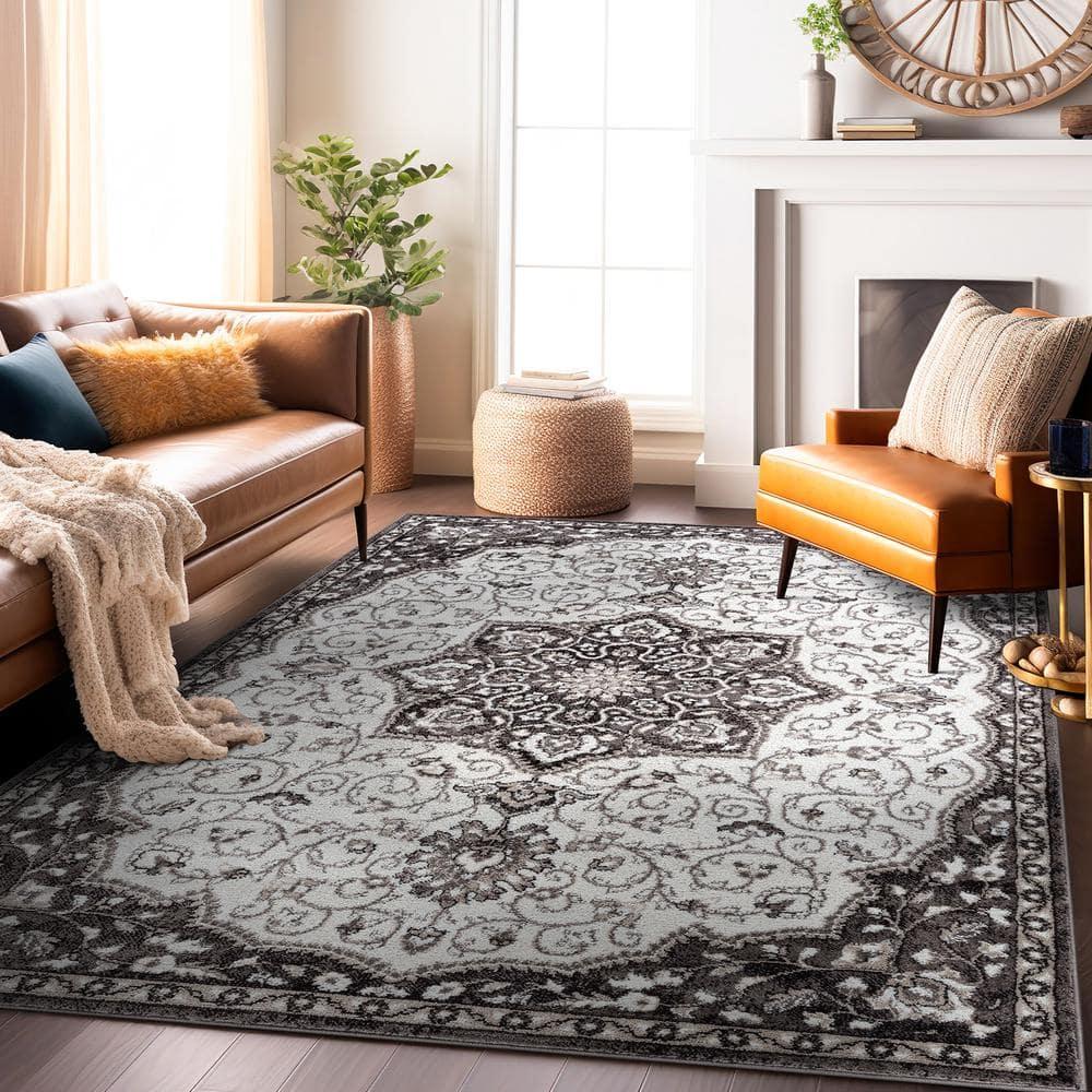 World Rug Gallery Traditional Medallion Area Rug - BROWN 7' 10" x 10'