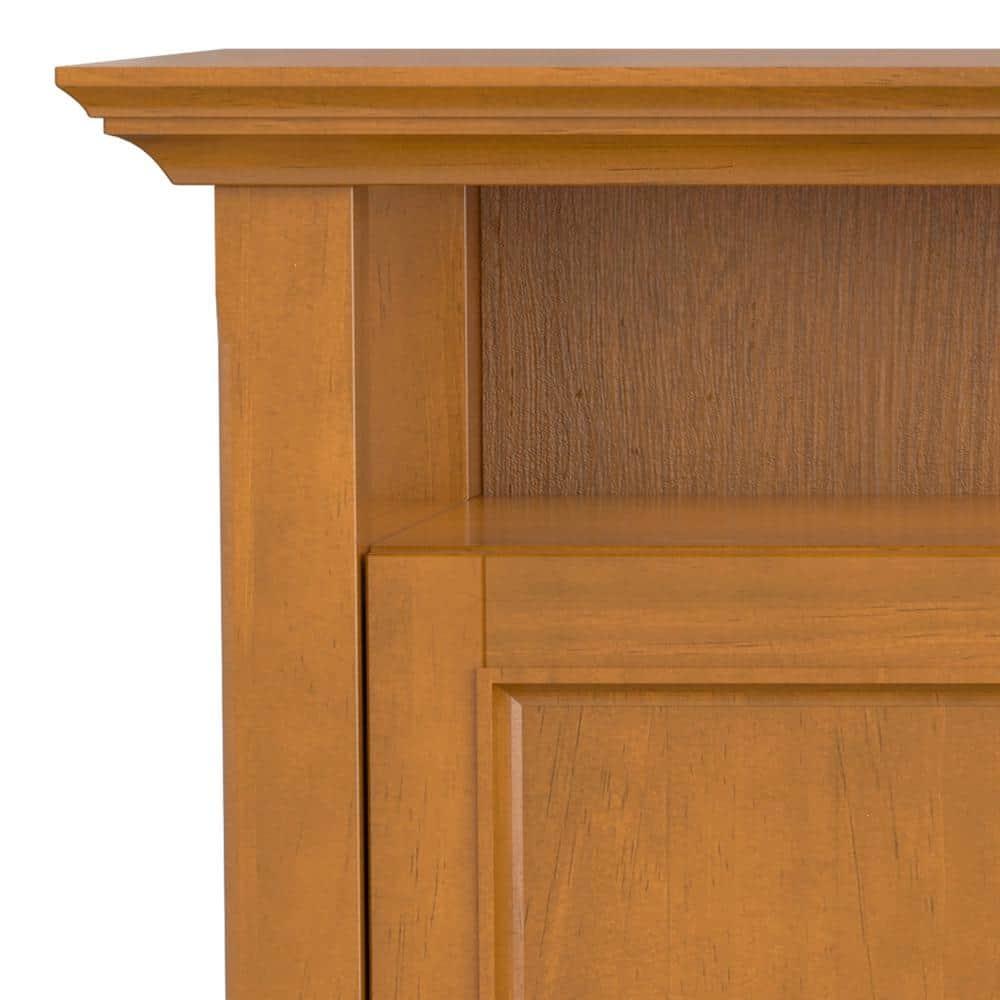 Simpli Home Amherst Transitional Solid Wood 54" TV Stand in Light Golden Brown