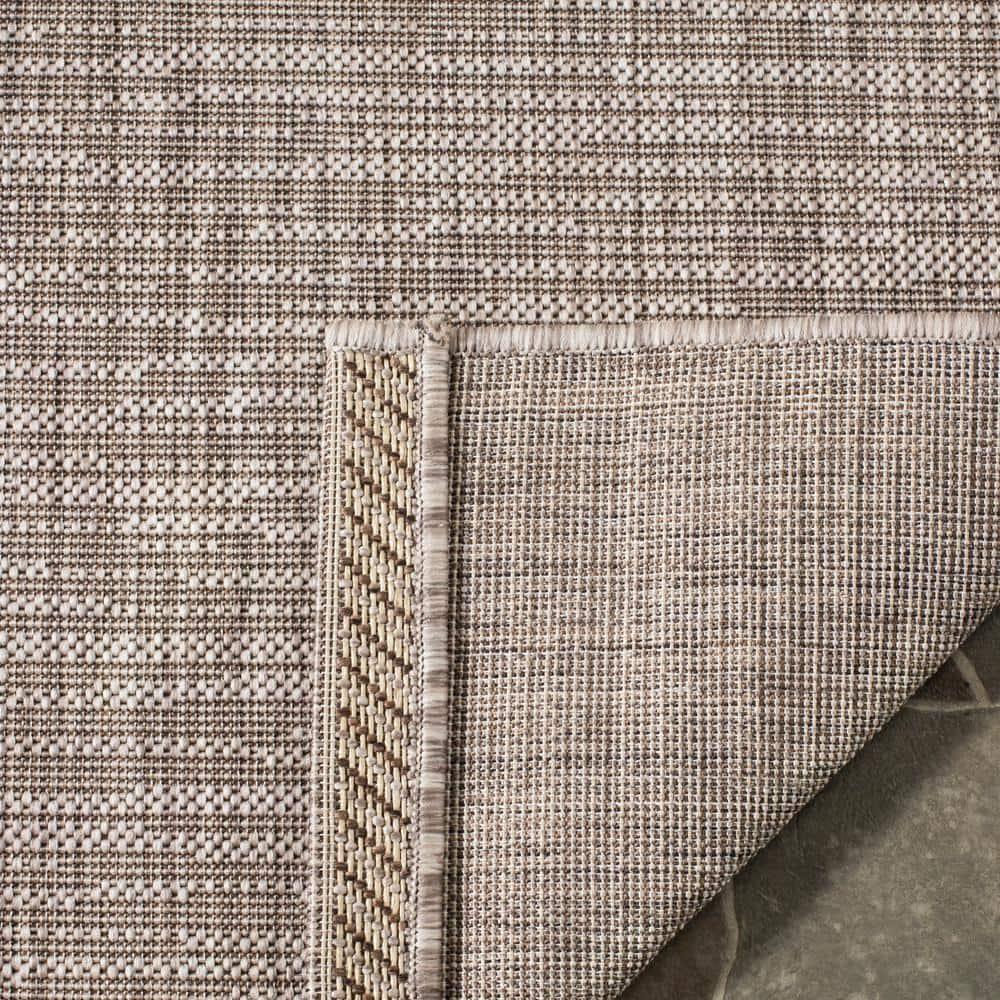 Courtyard Light Brown 4 ft. x 6 ft. Solid Indoor/Outdoor Patio  Area Rug