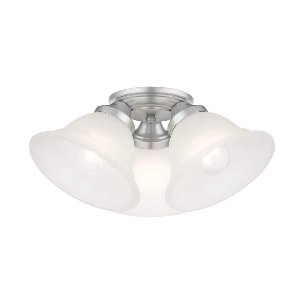Livex Lighting Wynnewood 3 - Light Flush Mount in  Satin Nickel