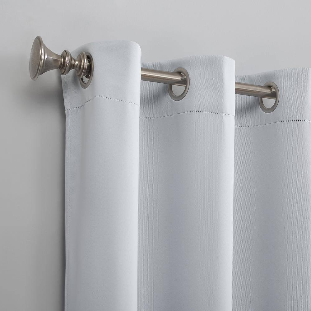 54"x95" Sun Zero Blackout Kenneth Energy Saving Grommet Curtain Panel White: Modern Polyester Curtain Panel