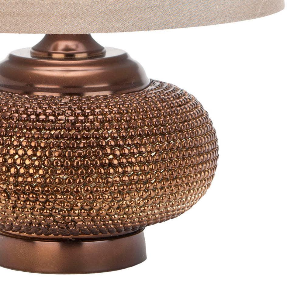 SAFAVIEH Alexis 19 in. H Gold Bead Table Lamp, Copper