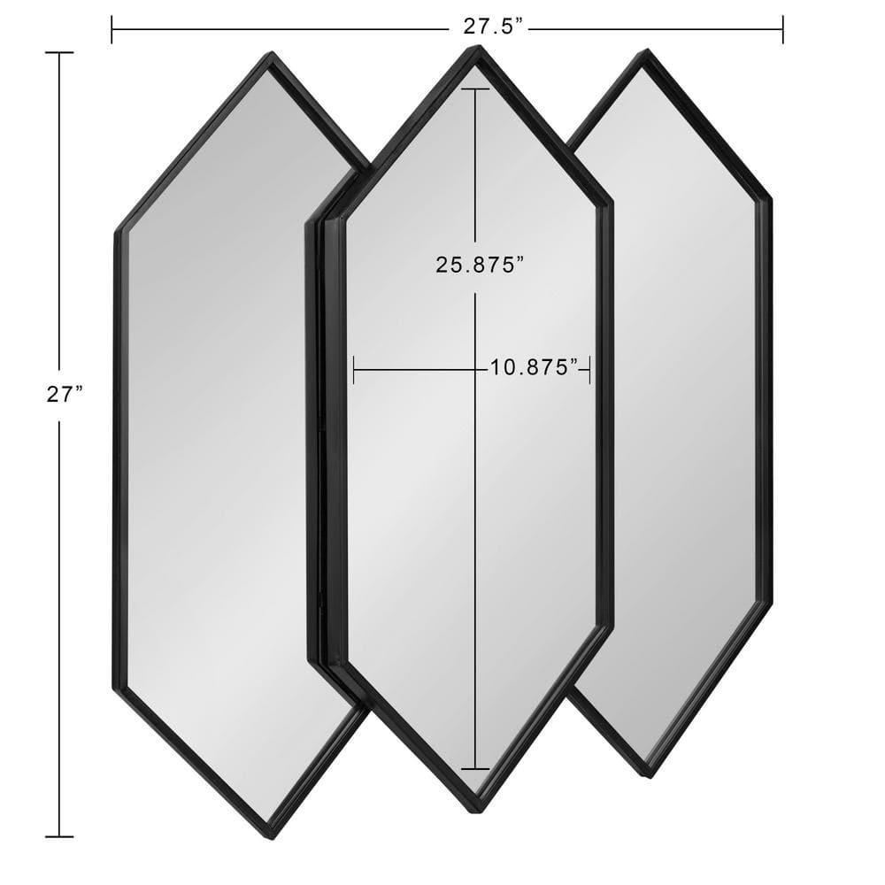 28" x 27" Diaz Framed Wall Mirror Black - Kate & Laurel All Things Decor: Hexagonal, Modern Design, No Assembly Required