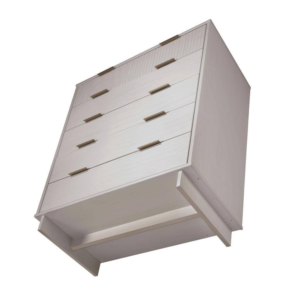 Manhattan Comfort Tall Granville Modern 5 Drawer Dresser Light Gray: Wood Frame, Spot Clean, Anti-Tip Hardware