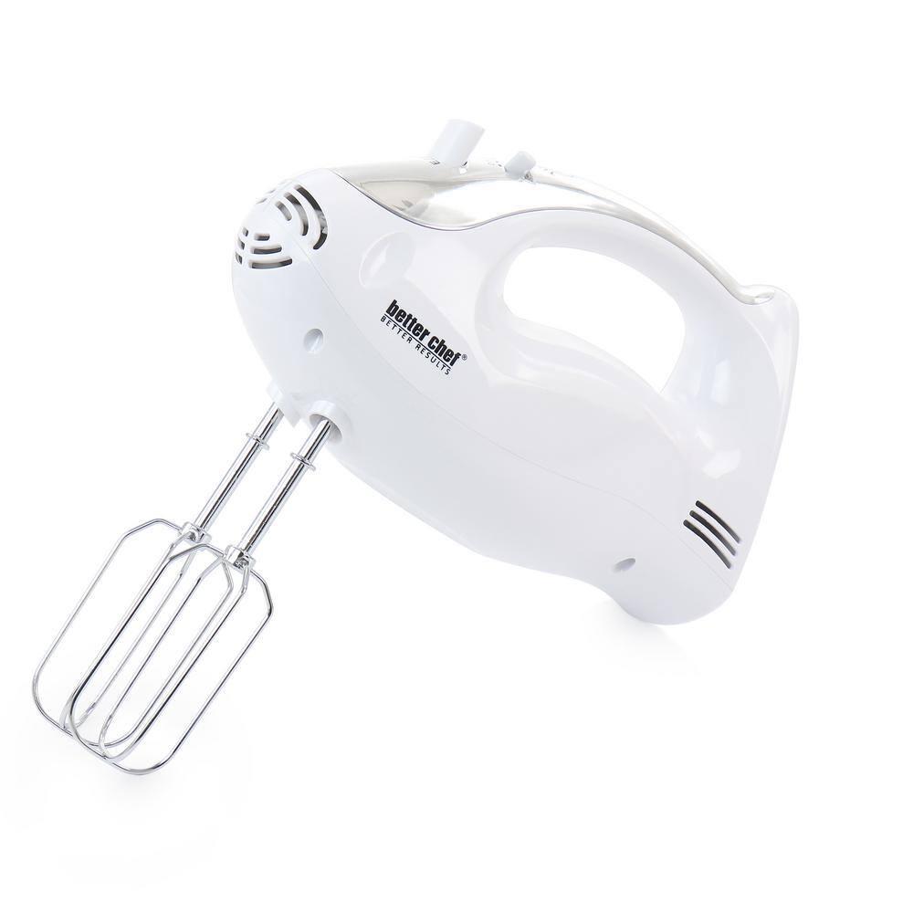 Better Chef 200 Watt Stand/Hand Mixer in White with Mixing Bowl