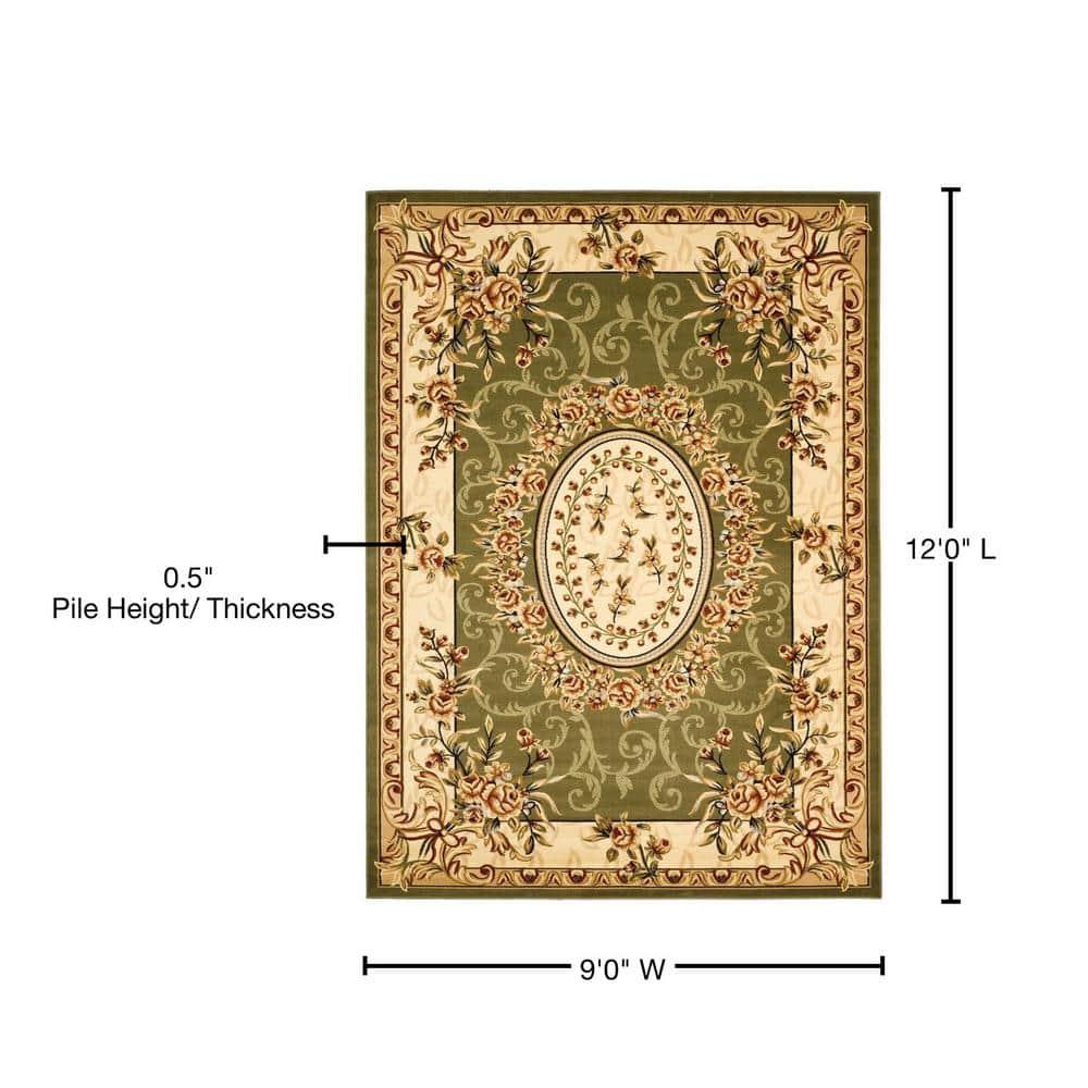 Lyndhurst LNH328 Power Loomed Area Rug - Sage/Ivory - 9'x12' - Safavieh