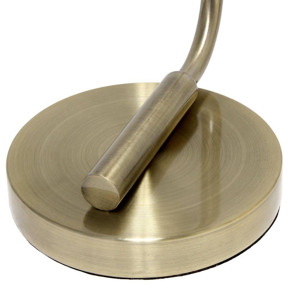 Modern Iron Desk Lamp with USB Port and Glass Shade Antique Brass Finish - Lalia Home: ETL Listed, No Assembly, Edison Bulb Compatible