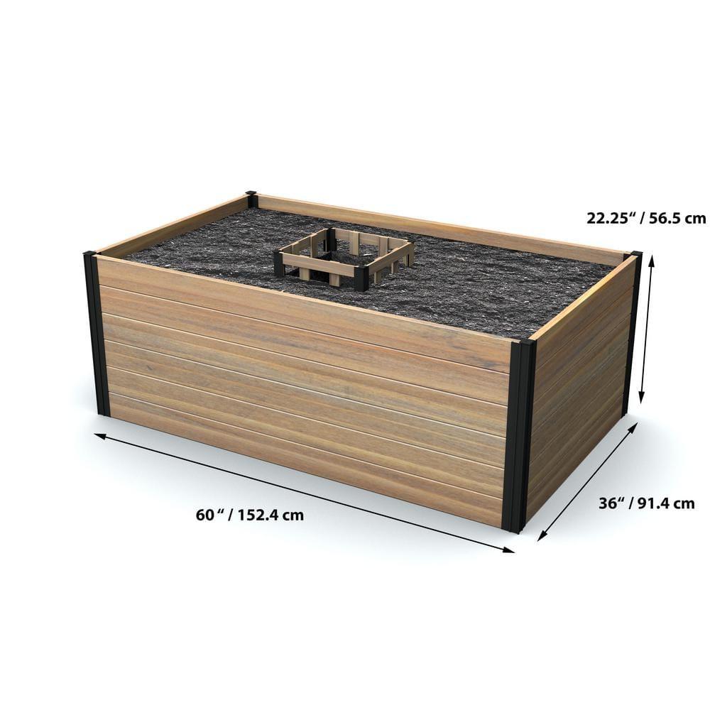 Vita Mezza 3' L x 5' W Cedar Keyhole Composting Garden, Golden Brown, VT17702