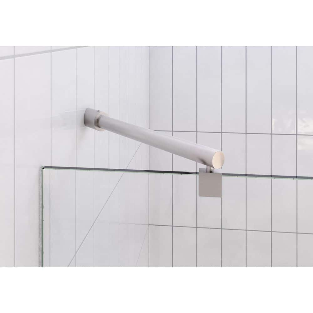 Glass Warehouse Halo 30.25 in. x 78 in. Frameless Glass Hinge Shower Door GW-GH-30-25-BN