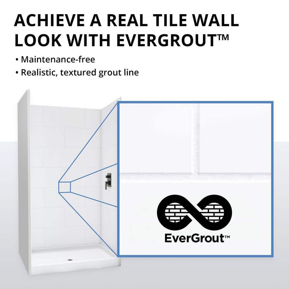 DreamLine DreamLine DreamStone 42 in. D x 42 in. W x 84 in. H Corner Shower Wall Kit in White Traditional