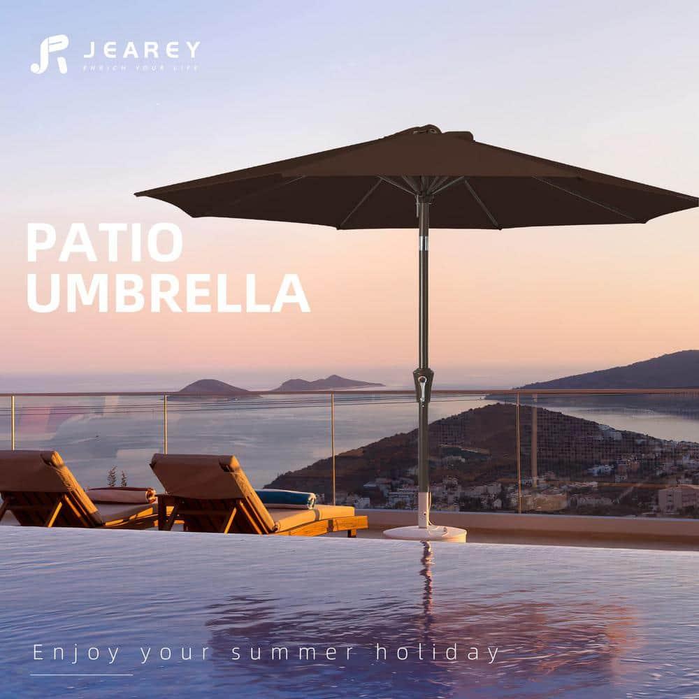 WestinTrends 9 Ft Outdoor Patio Market Table Umbrella with Tilt and Crank, Coffee