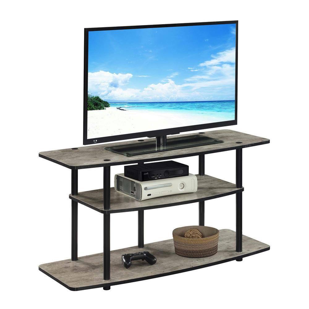 Convenience Concepts Designs2Go No Tools 3 Tier Wide TV Stand for TVs up to 46", Faux Birch/Black