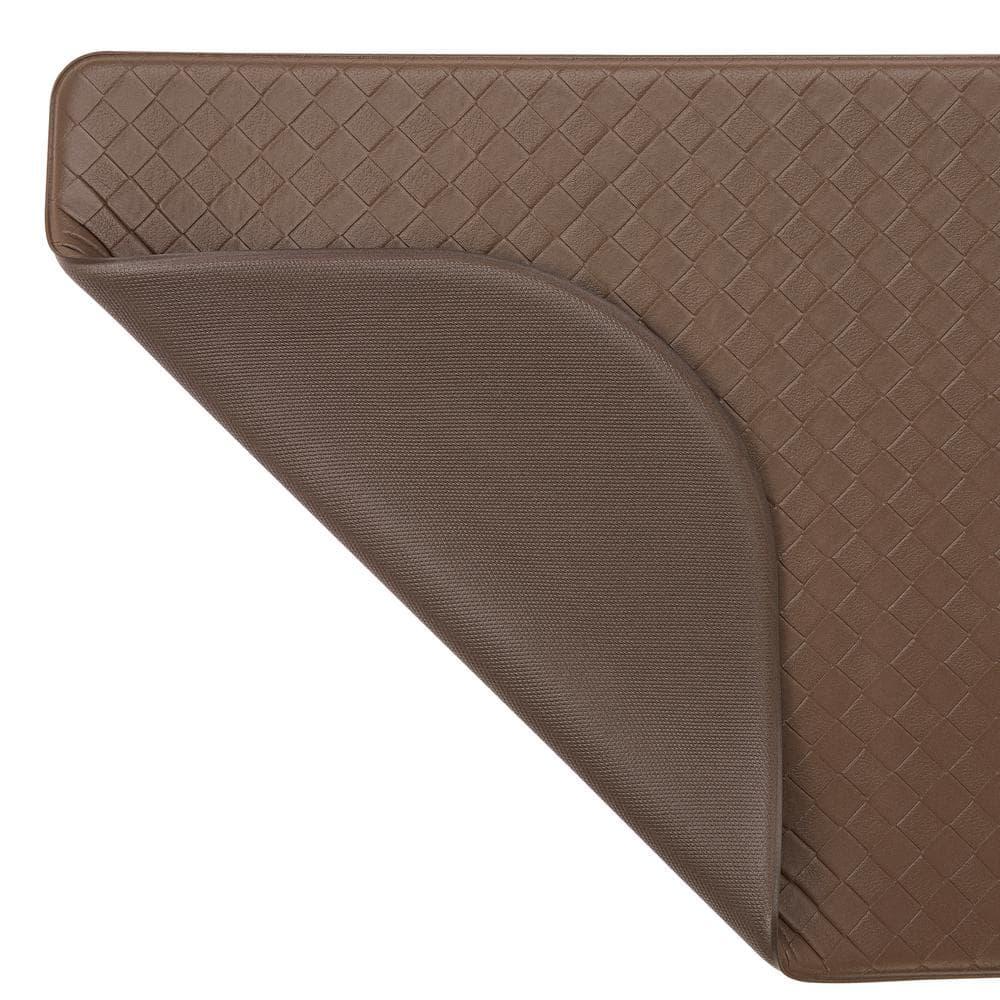 Anti-Fatigue Kitchen Mat, Mocha, Playa Basketweave Wedge by Chef Gear, 17.5 in. x 60 in.