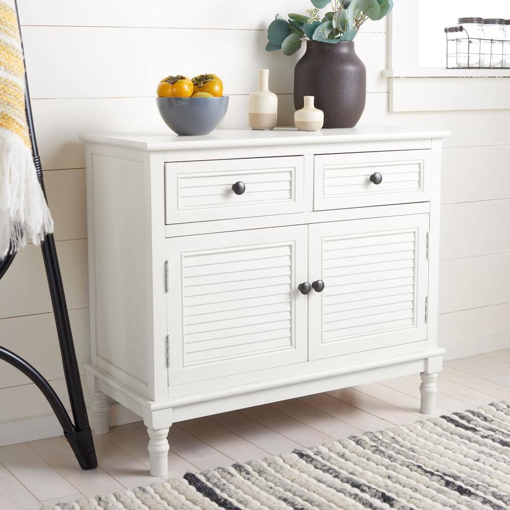 SAFAVIEH Tate 2-Drawer 2-Door Sideboard Distressed / White