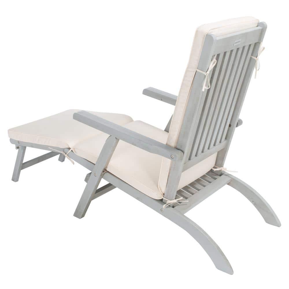 Palmdale Lounge Chair - Outdoor - PAT7015 - Grey/Beige -Safavieh