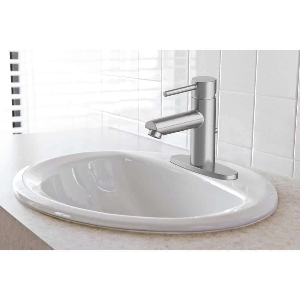 Design House 573428 Oval Drop-In Sink 20x17 Single Basin in White