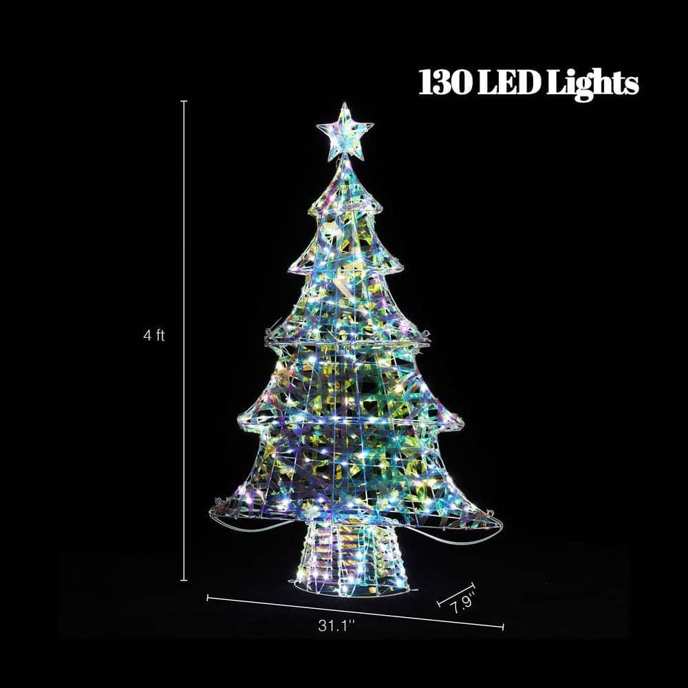 LuxenHome Lighted Christmas Tree Indoor and Outdoor Holiday Decoration Multicolored