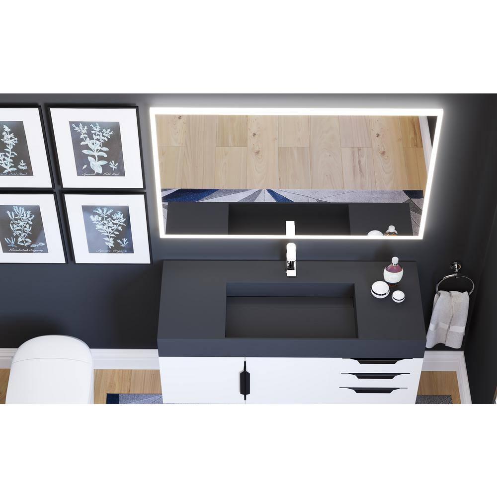 CastelloUSA Lisa 48 in. W x 30 in. H Rectangular  Wall-Mount Bathroom Vanity Mirror