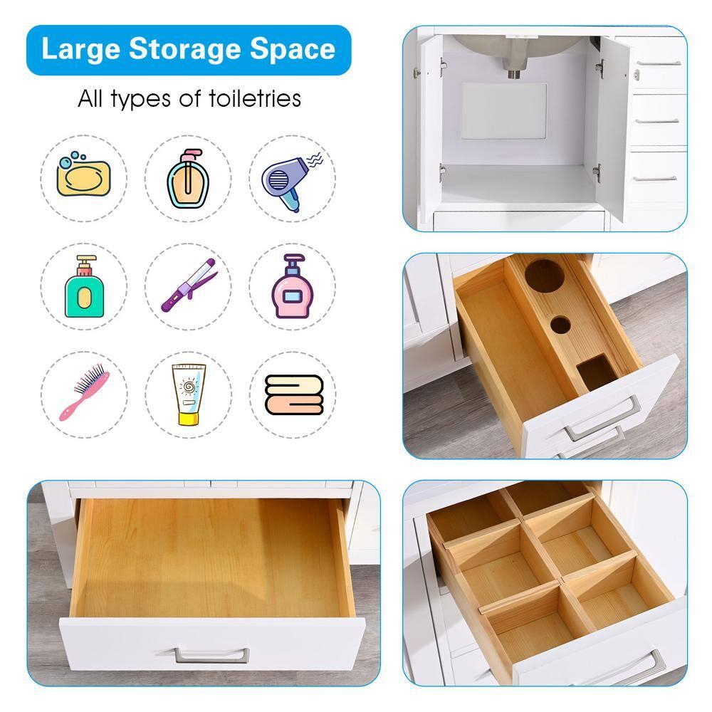 DSUNNER 60 in Bathroom Vanity without Top and Sink, 60 inch Modern Freestanding Bathroom Storage Only