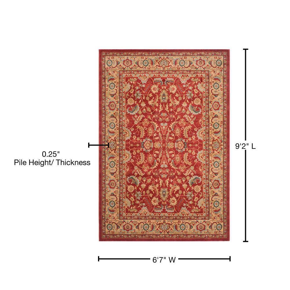 Mahal MAH699 Power Loomed Indoor Area Rug - Red/Natural - 6'7"x9'2" - Safavieh.