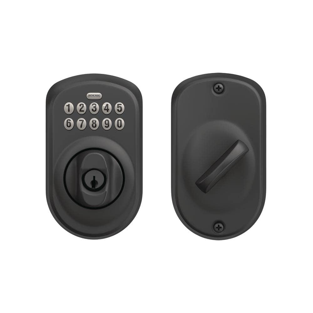 Schlage BE365 PLY 622 Keypad Electronic Deadbolt, Matte Black