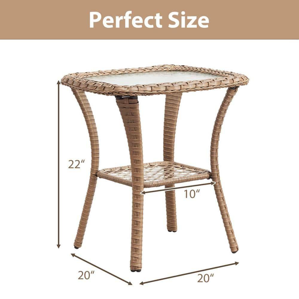 Carolina Square Glass Outdoor Side Table