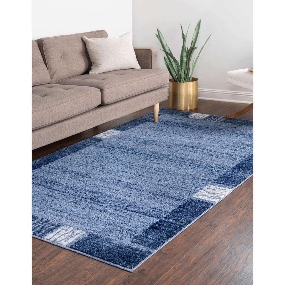 Rugs.com Angelica Collection Rug – 7' x 10' Light Blue Medium Rug Perfect For Bedrooms, Dining Rooms, Living Rooms
