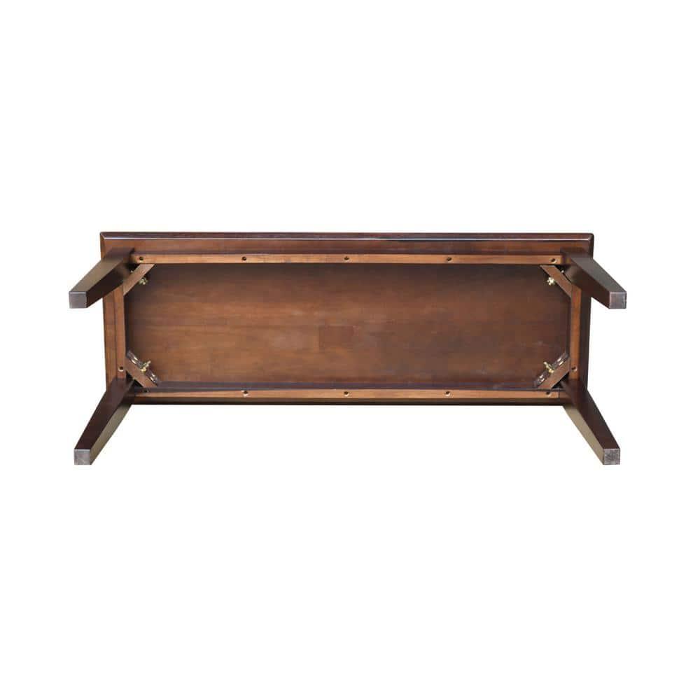 Brookshire Bench - Rich Mocha - International Concepts: Hardwood Frame, 400lb Capacity, Spot Clean