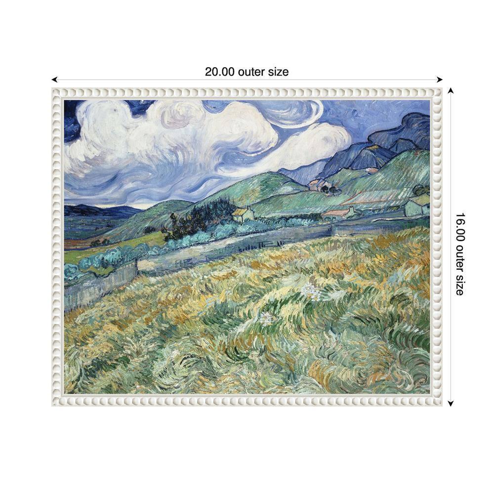 Amanti Art 20"x16" Van Gogh Landscapes with Clouds II by Vincent van Gogh Framed Canvas Wall Art Print