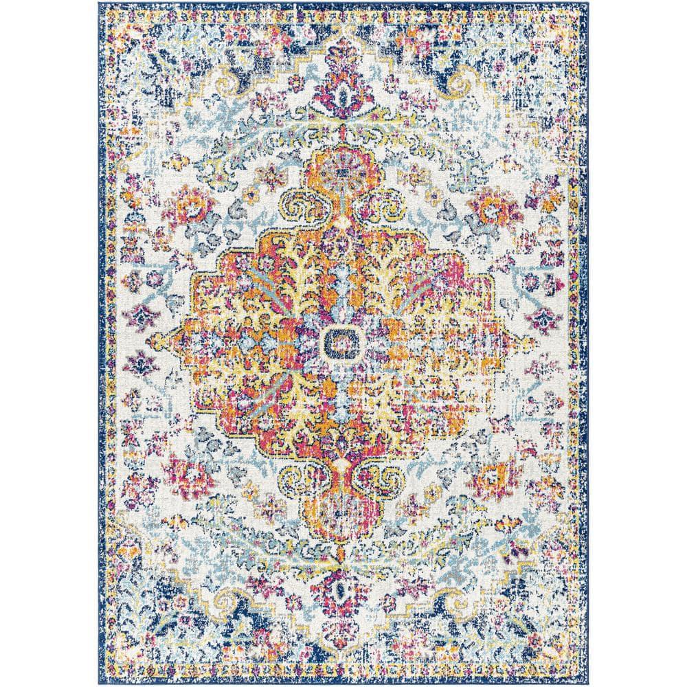 Livabliss 5'3"x7'3" Abby Traditional Rugs Aqua: Medium Pile, Stain & Fade-Resistant, Indoor Use