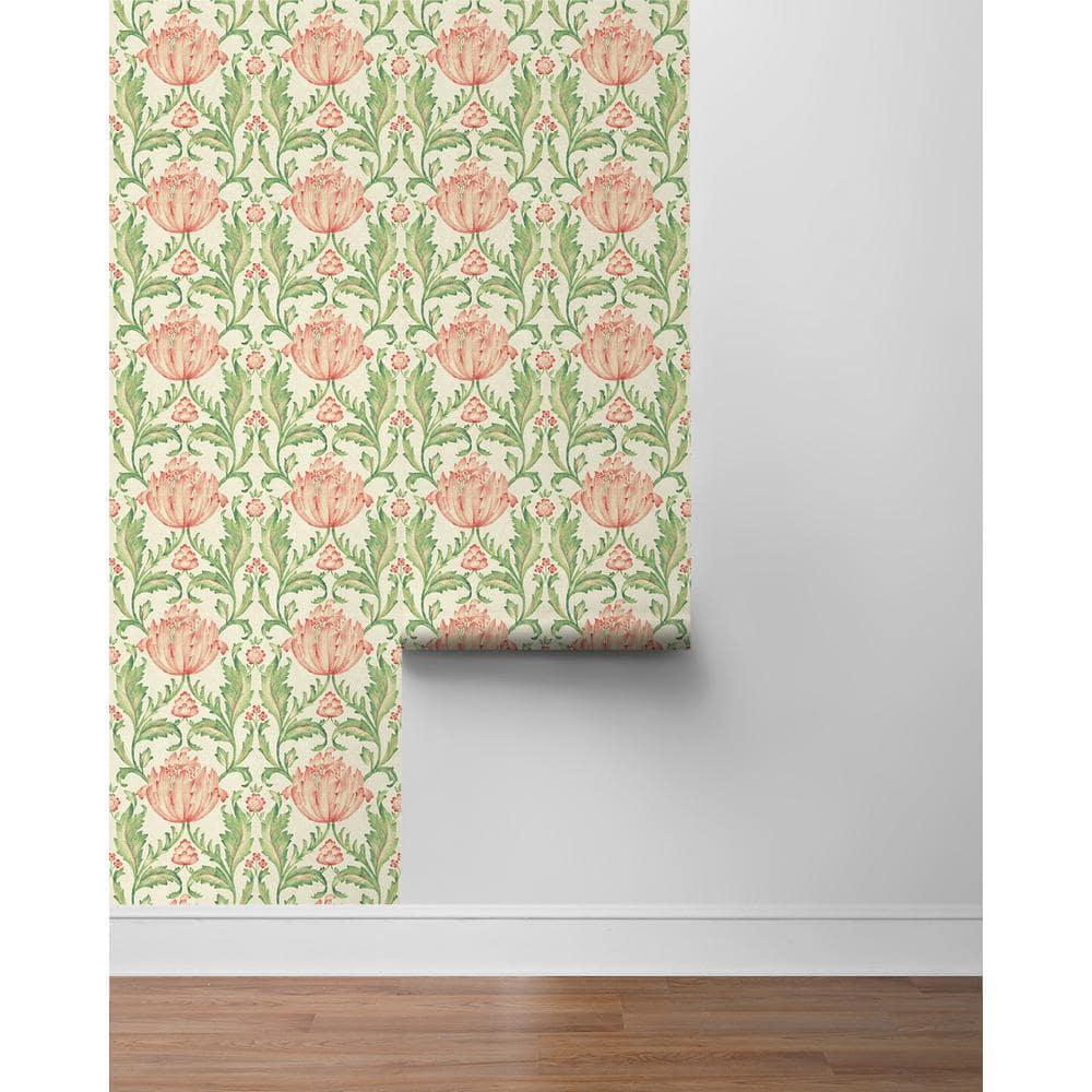 Surface Style - Peel and Stick Wallpaper, Floral Wallpaper for Bedroom, Powder Room, Kitchen, Self Adhesive, Vinyl, 30.75 Sq Ft Coverage (Charmed Beauty Collection, Spring)