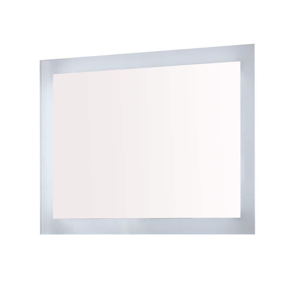 Bellaterra Home 36 in. Rectangular LED Bordered Illuminated Mirror with Bluetooth Speakers