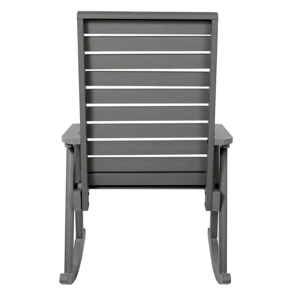 Weatherly Coastal Teak Recycled Plastic Outdoor Rocking Chair
