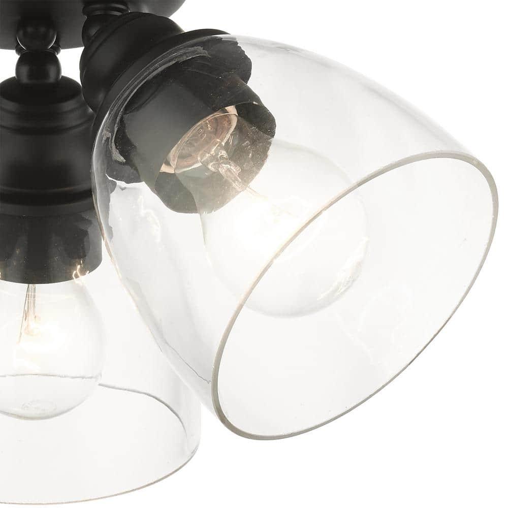 Livex Lighting Montgomery 3 - Light Flush Mount in  Black
