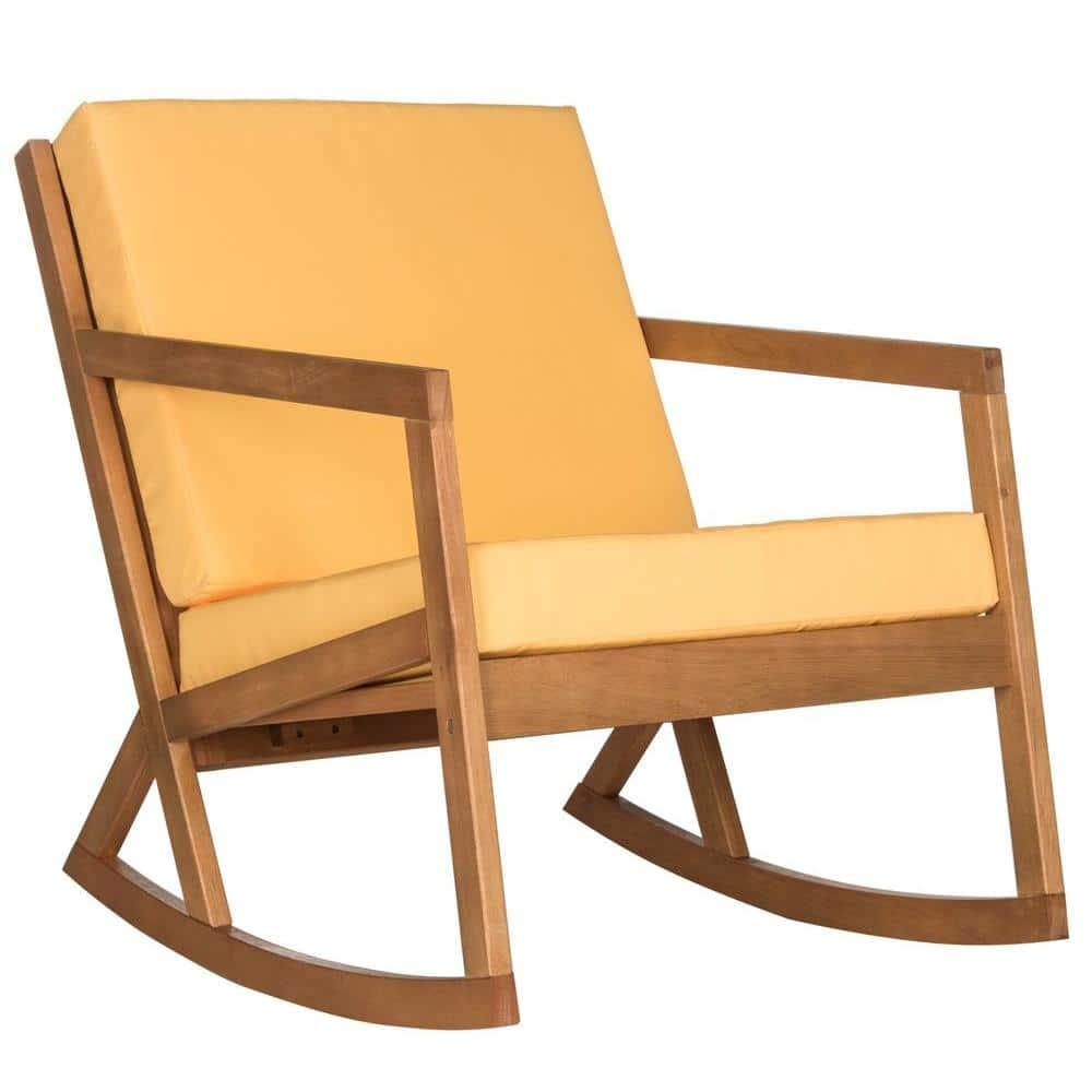 Vernon Rocking Chair Indoor/Outdoor - PAT7013 - Natural/Yellow - Safavieh