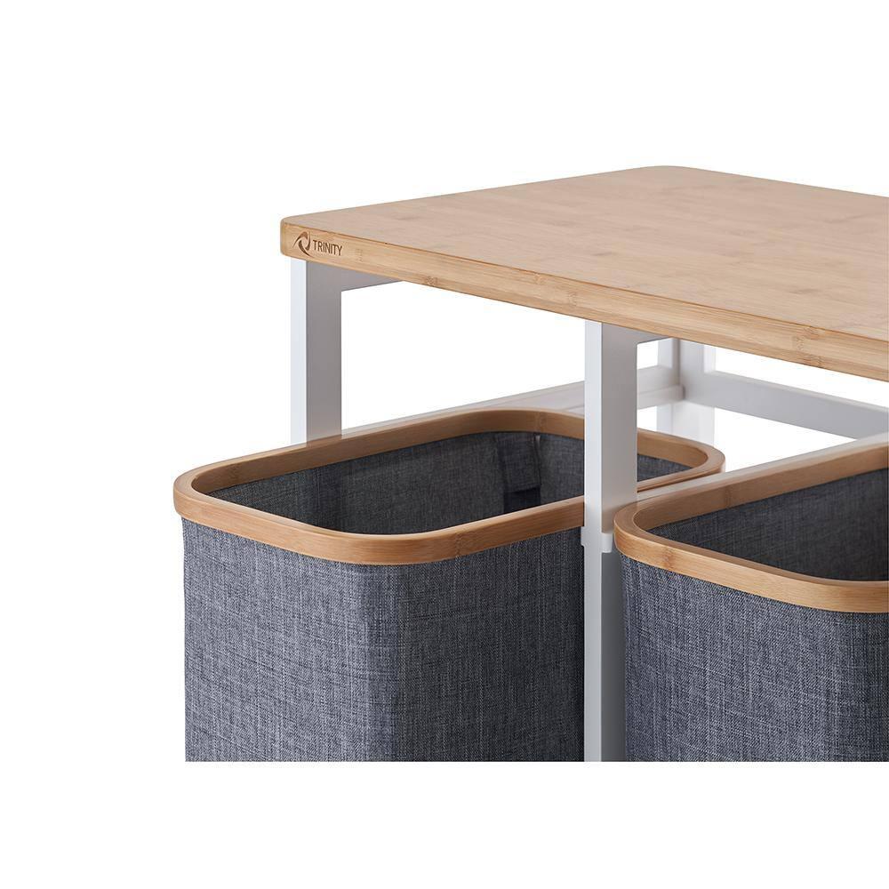 Trinity TRINITY 36 in. H x 30.7 in. H in. x 17.3 in. H Wood (Bamboo) 3-Bag Laundry Sorter