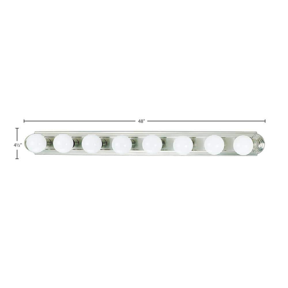 48" Brushed Nickel 8-Light Bathroom Vanity Bar
